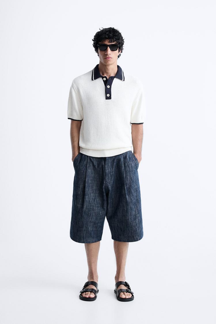 CONTRAST KNIT POLO SHIRT