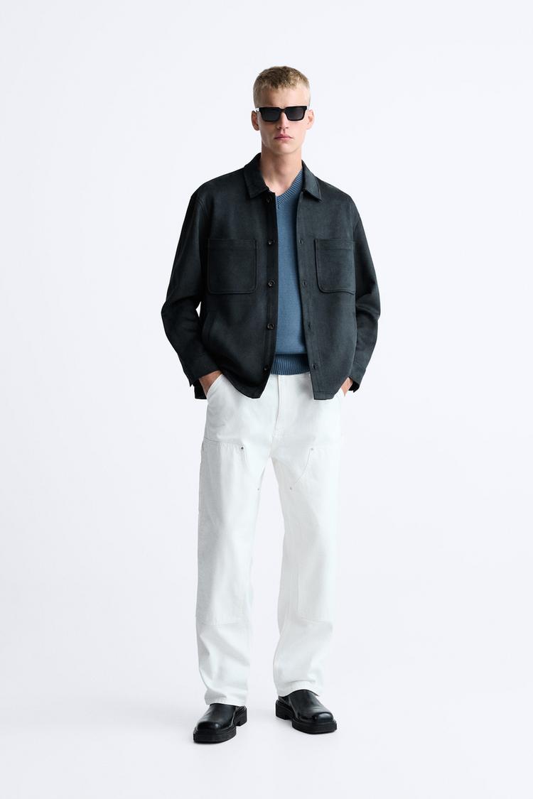 FAUX SUEDE OVERSHIRT