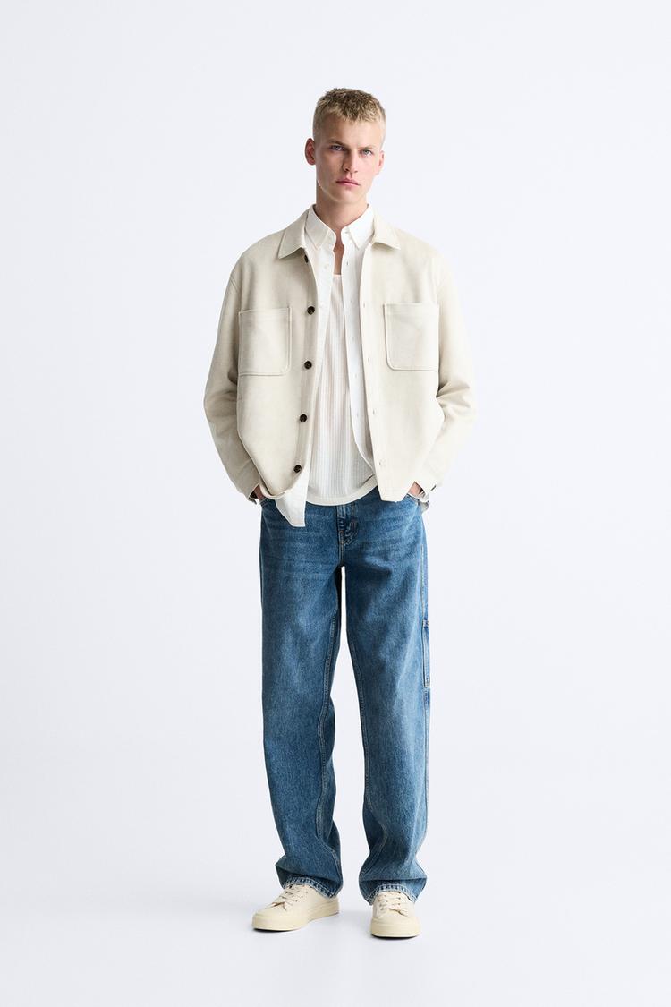 FAUX SUEDE OVERSHIRT