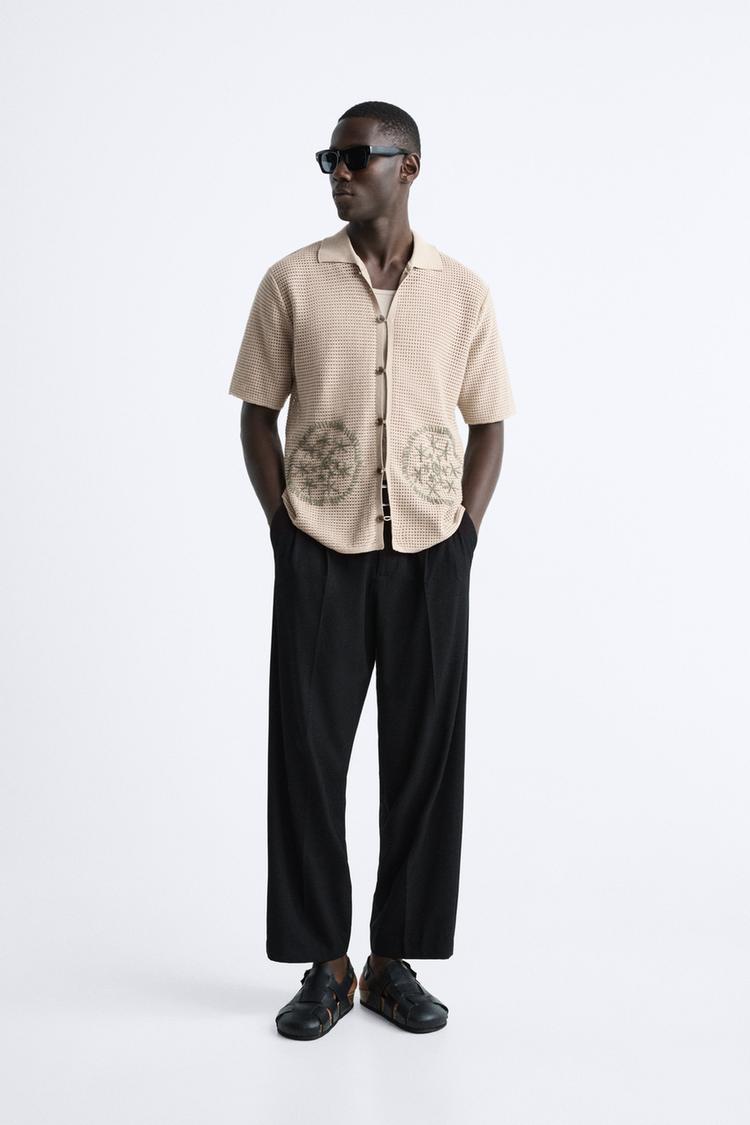 EMBROIDERED KNIT SHIRT