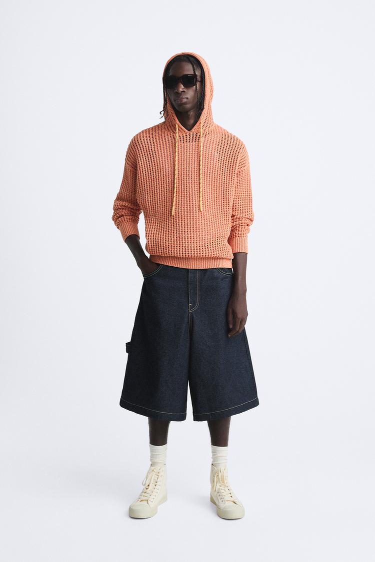 HOODED CROCHET SWEATER