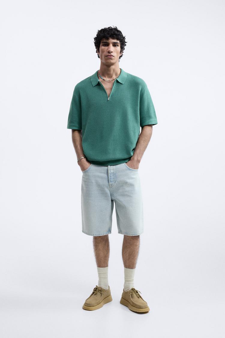 KNIT POLO SHIRT WITH ZIP