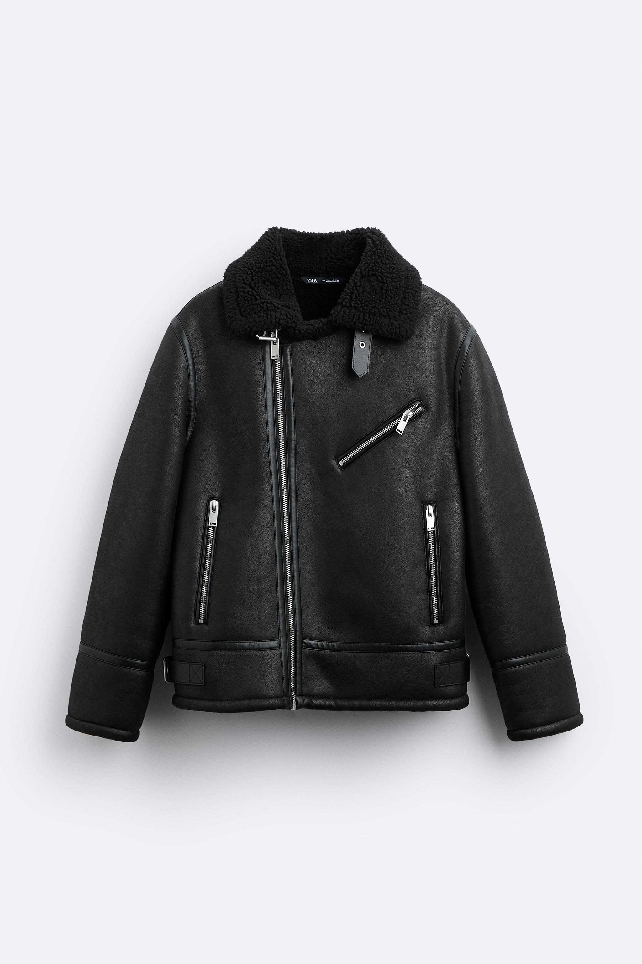 double faced jacket black and white