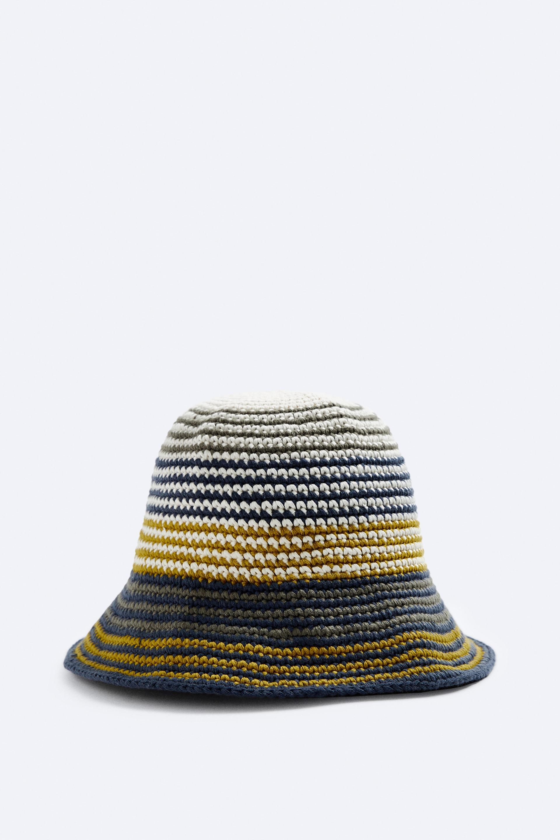 STRIPED CROCHET HAT Ecru ZARA Thailand
