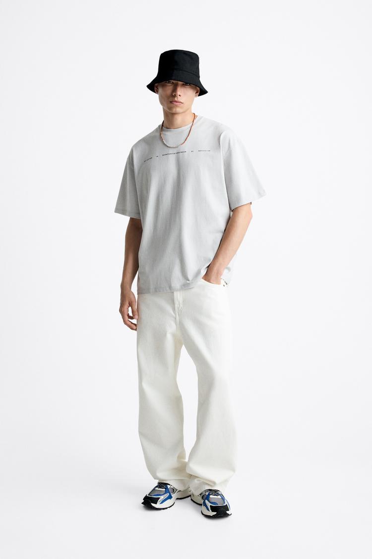 SILVER PRINTED T-SHIRT