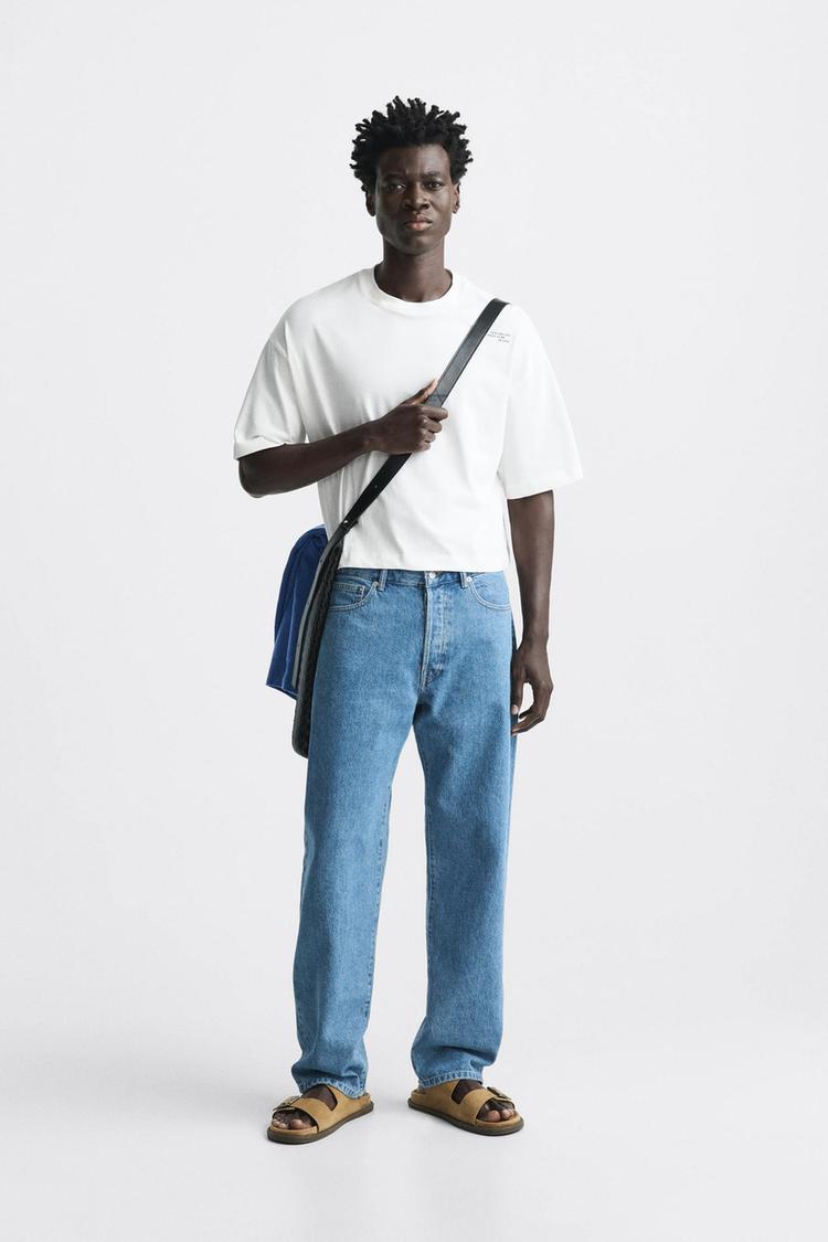 CROPPED T-SHIRT WITH SLOGAN