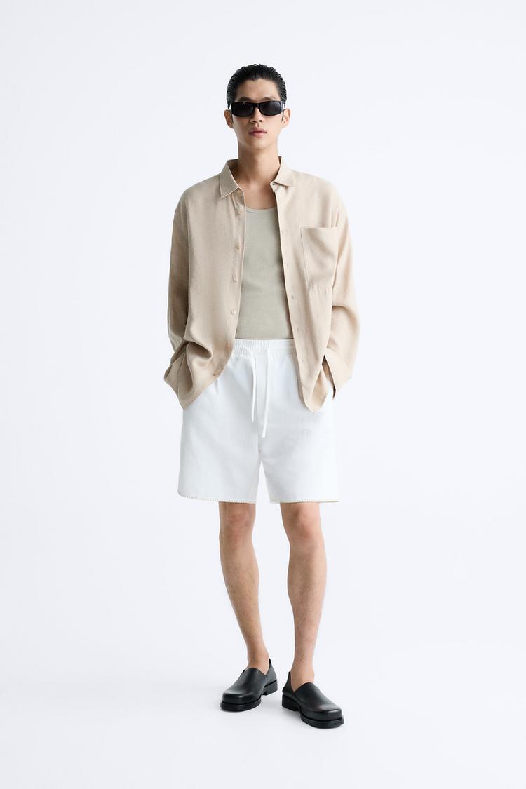 BERMUDA SHORTS WITH CONTRAST EMBROIDERY