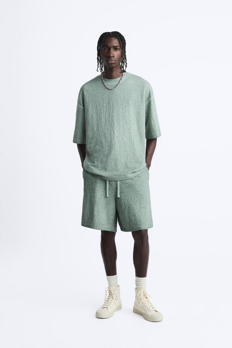 TEXTURED JACQUARD BERMUDA SHORTS