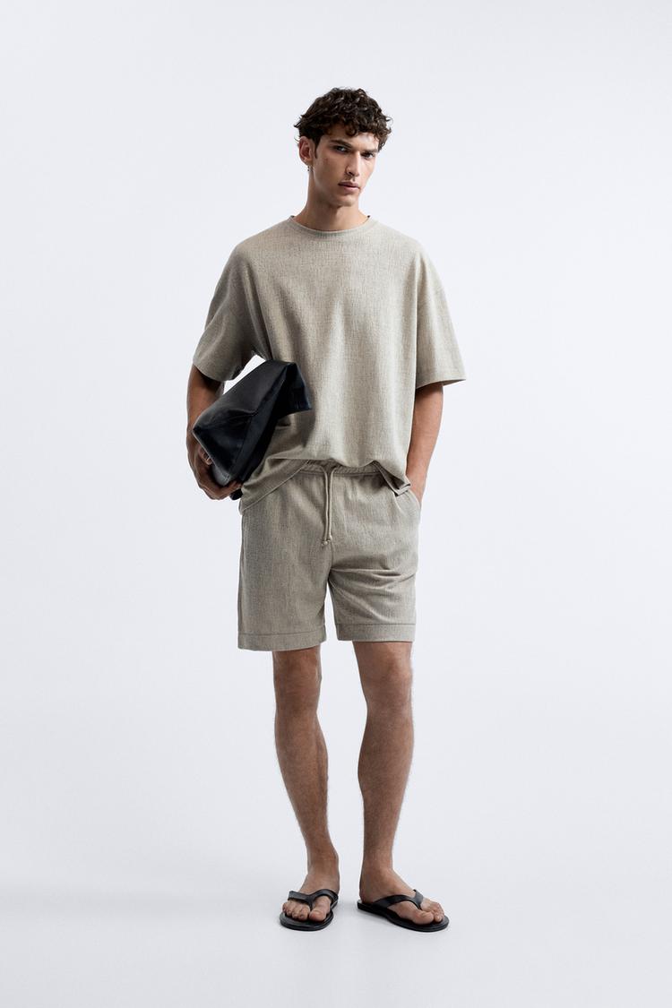 TEXTURED JACQUARD BERMUDA SHORTS