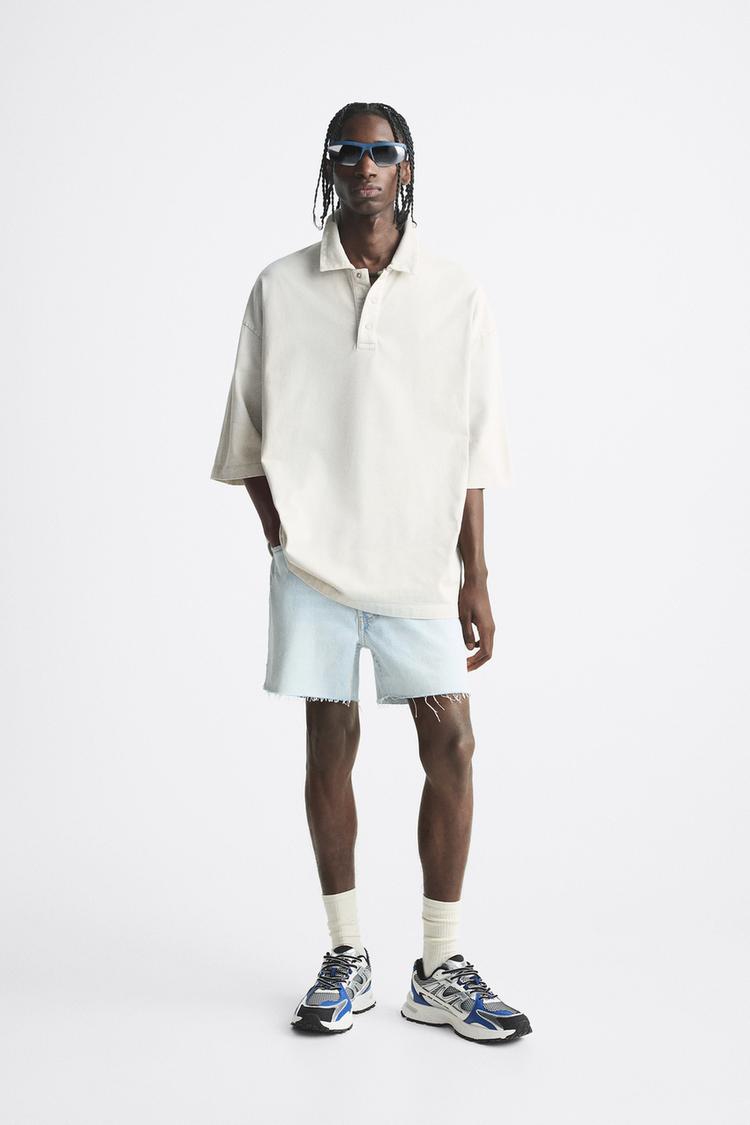 CROPPED DENIM BERMUDA SHORTS