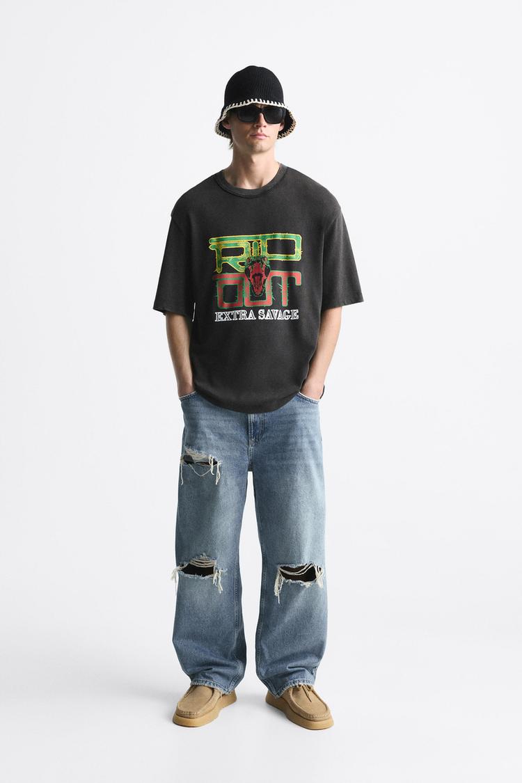 PRINTED KNIT T-SHIRT