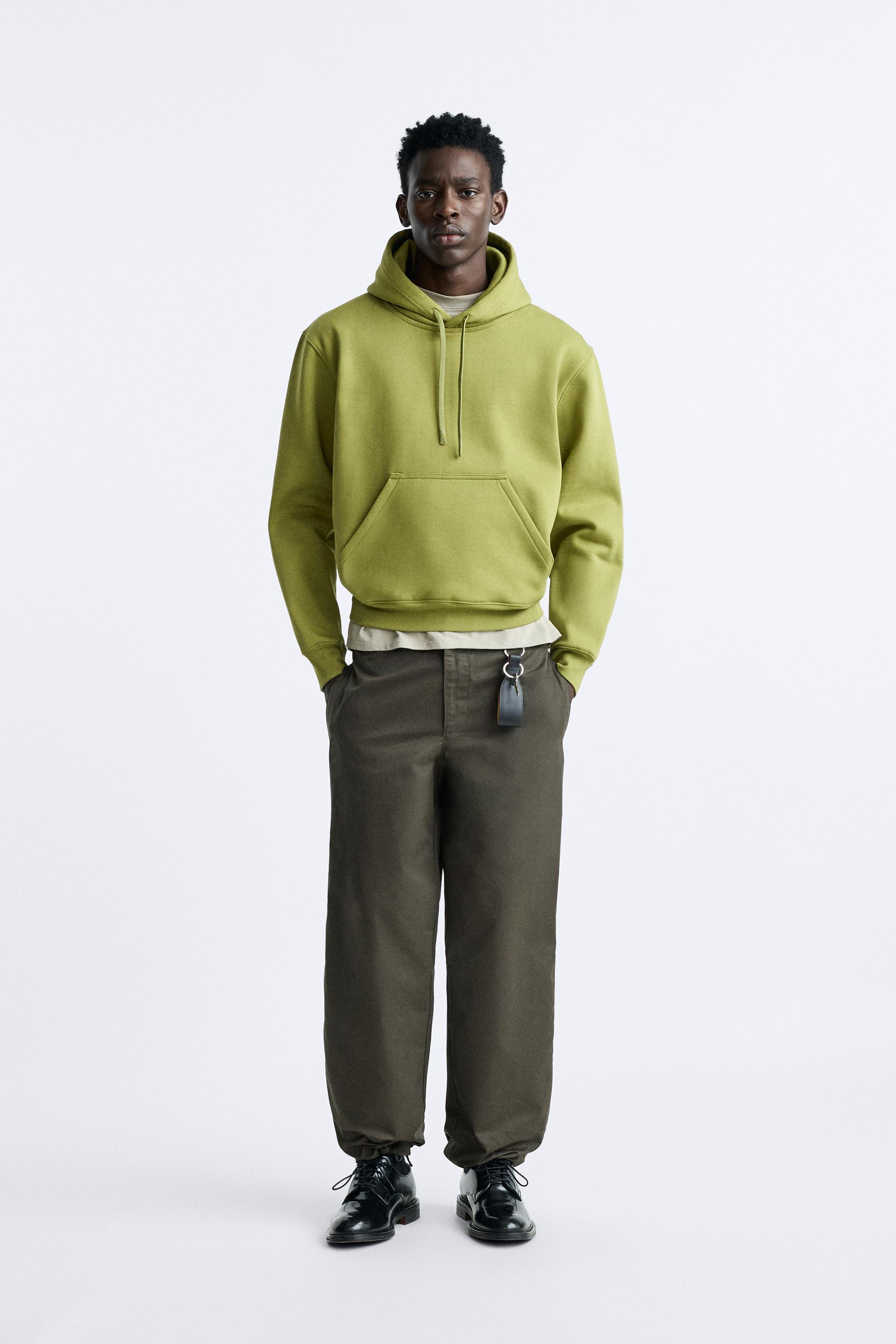 Cropped sweatshirt with zip zara clearance