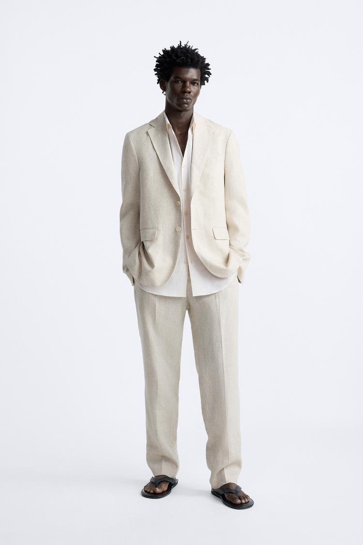 100% LINEN SUIT TROUSERS