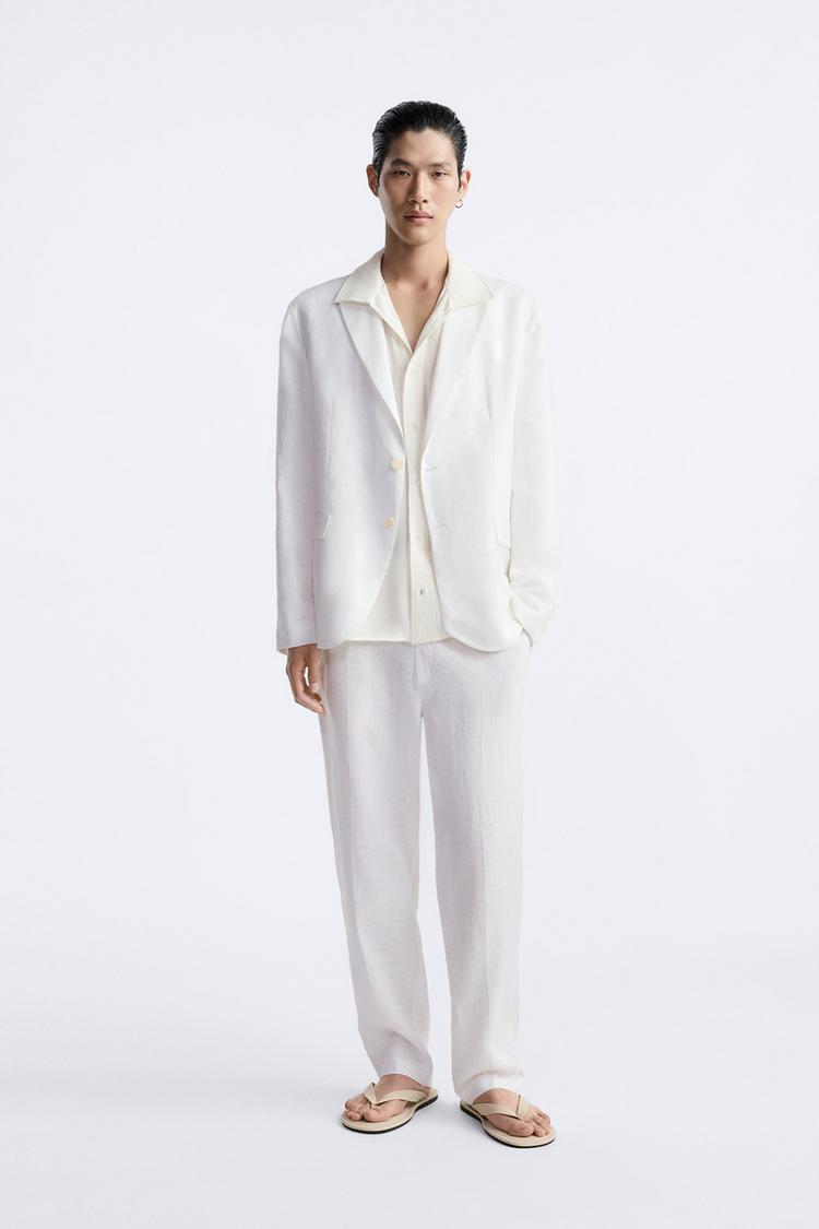 100% LINEN SUIT TROUSERS