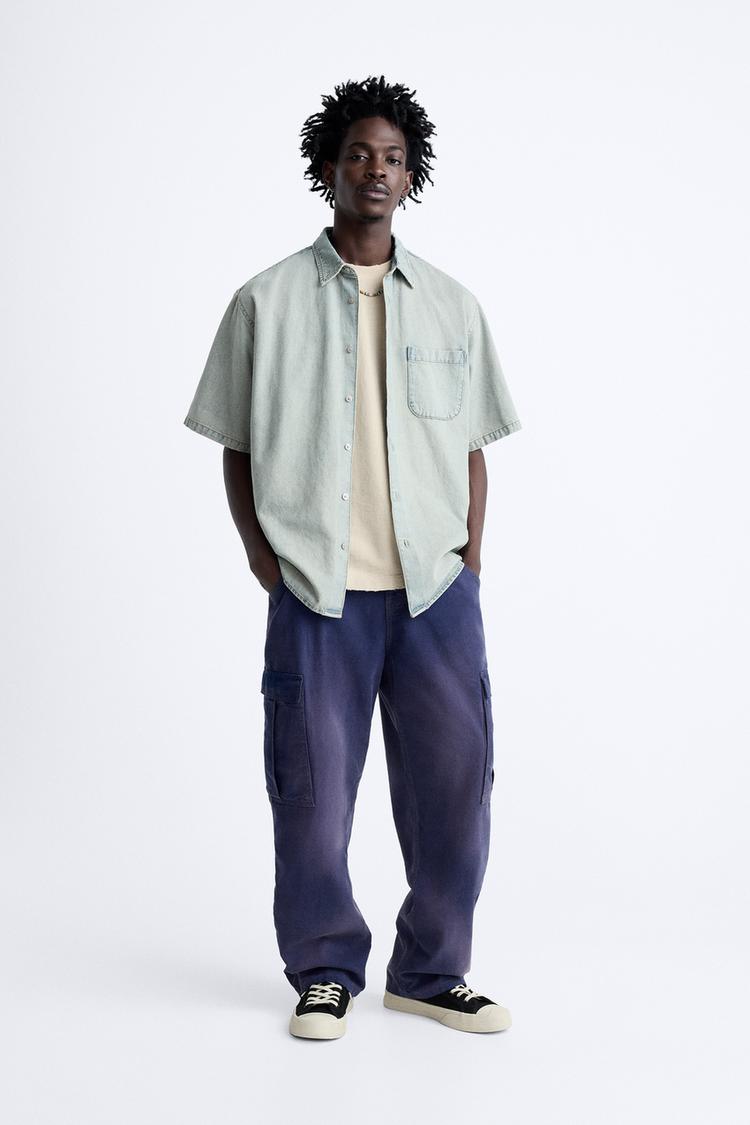 CARGO TROUSERS WITH CONTRAST TOPSTITCHING