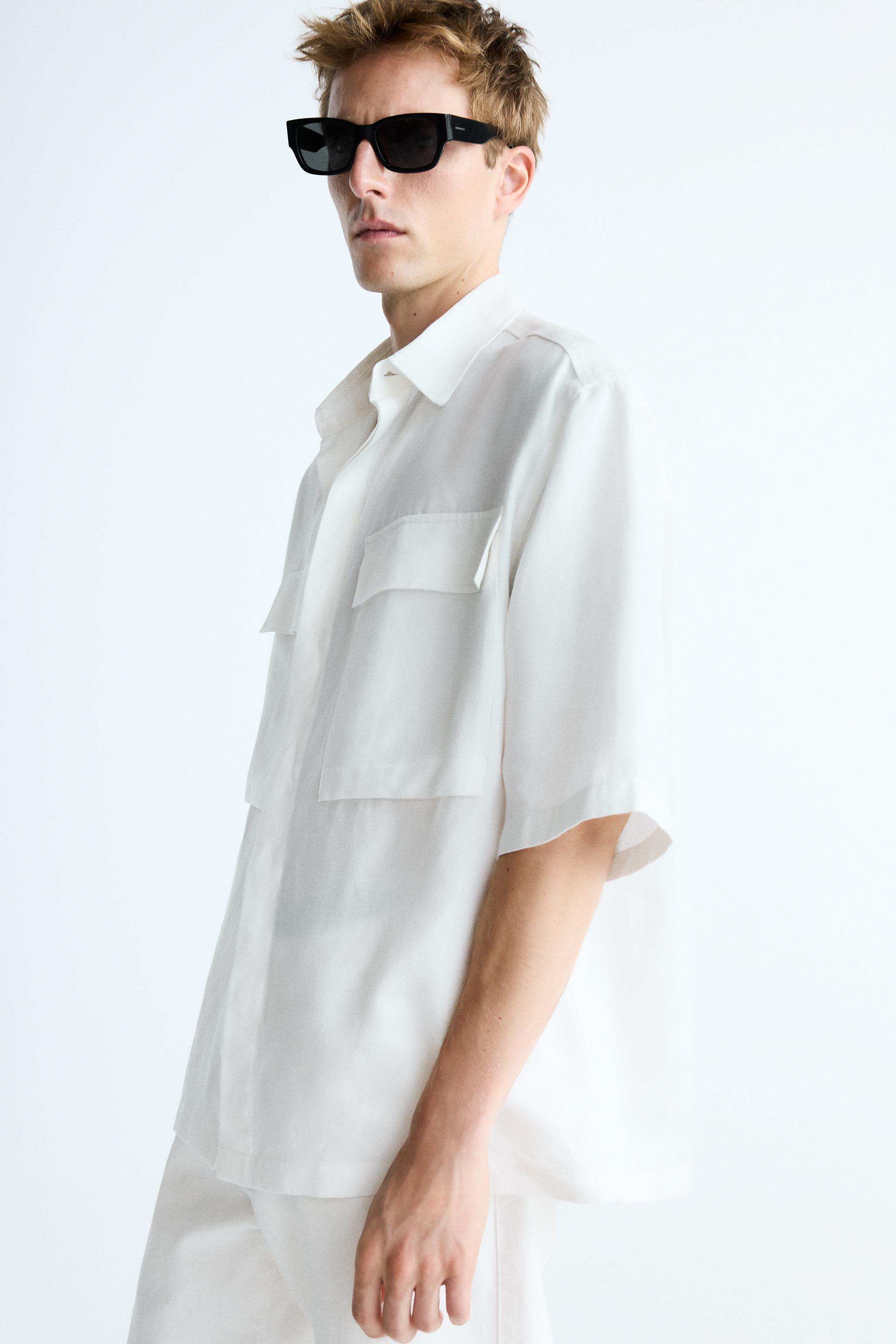 lyocell linen blend tie sleeve top
