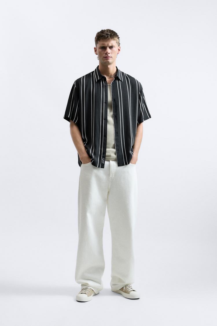 STRIPED VISCOSE SHIRT