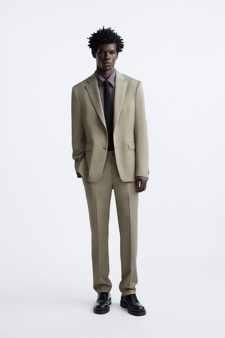 TEXTURED SUIT TROUSERS
