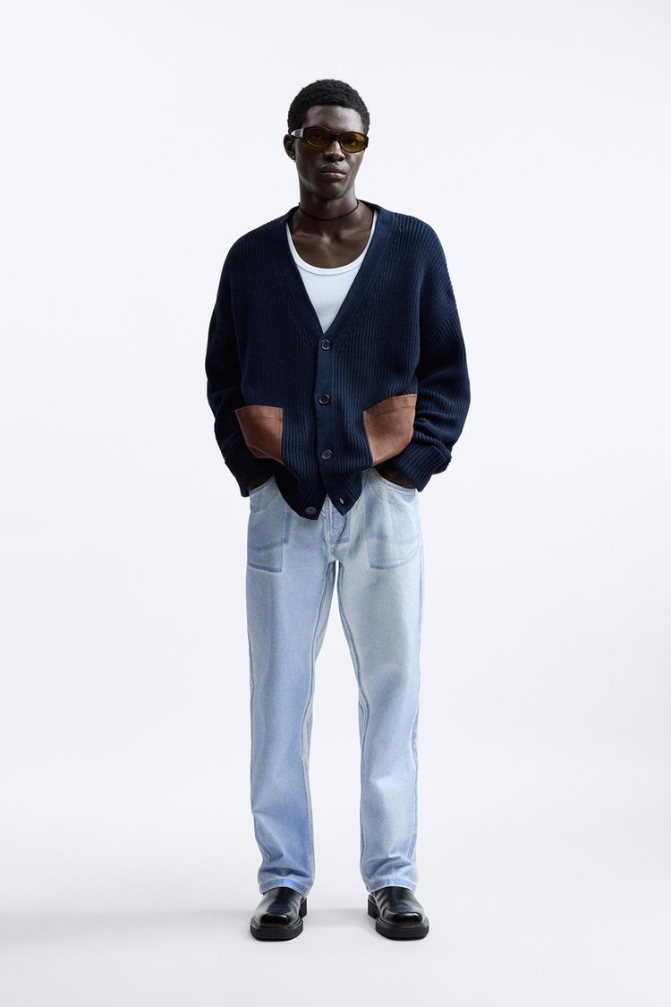 CARDIGAN WITH LEATHER POCKETS - LIMITED EDITION