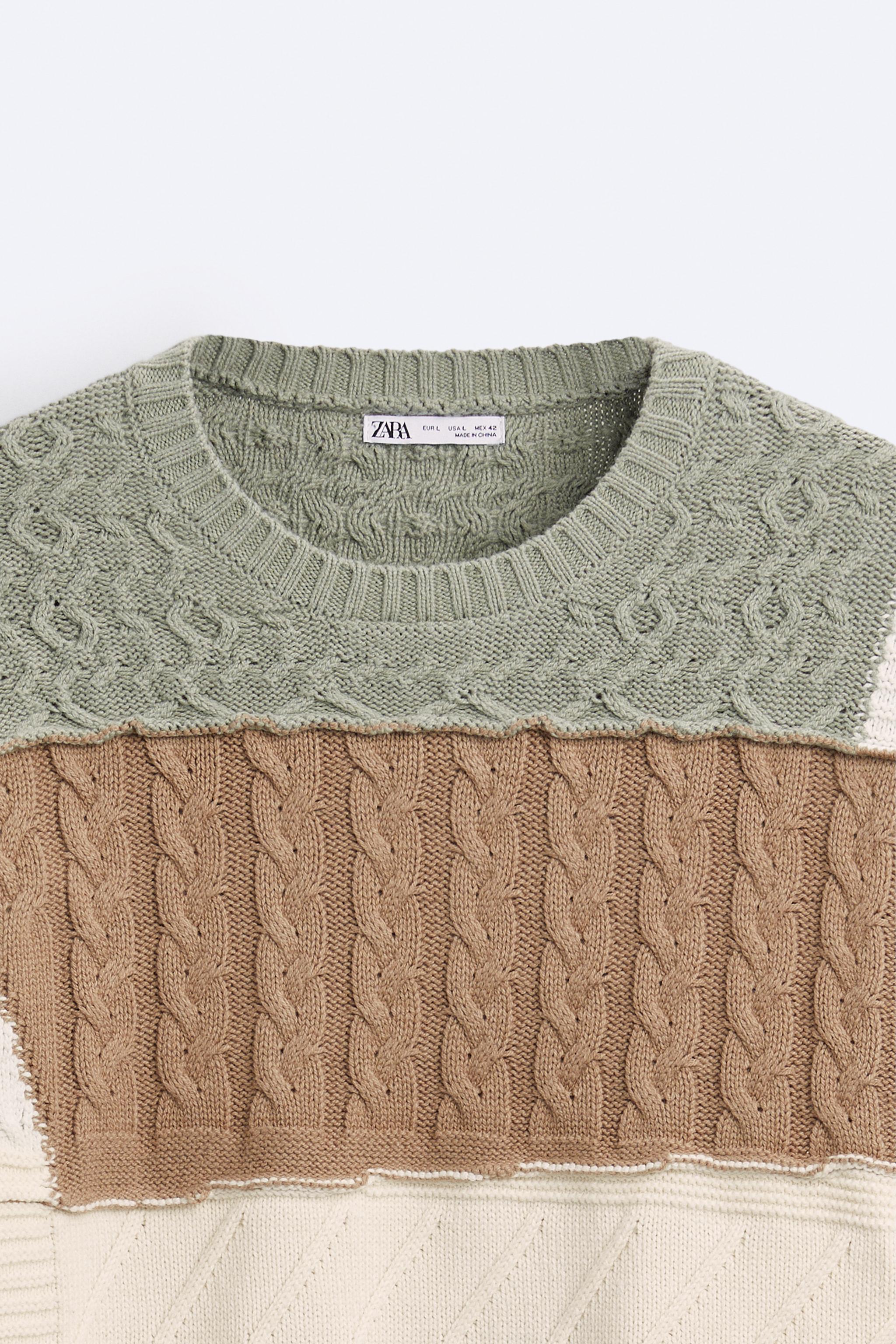 Zara patchwork sweater hotsell