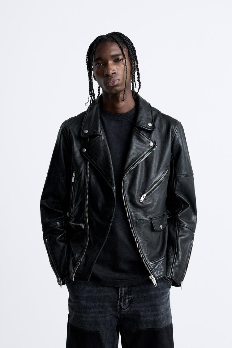 LEATHER BIKER JACKET