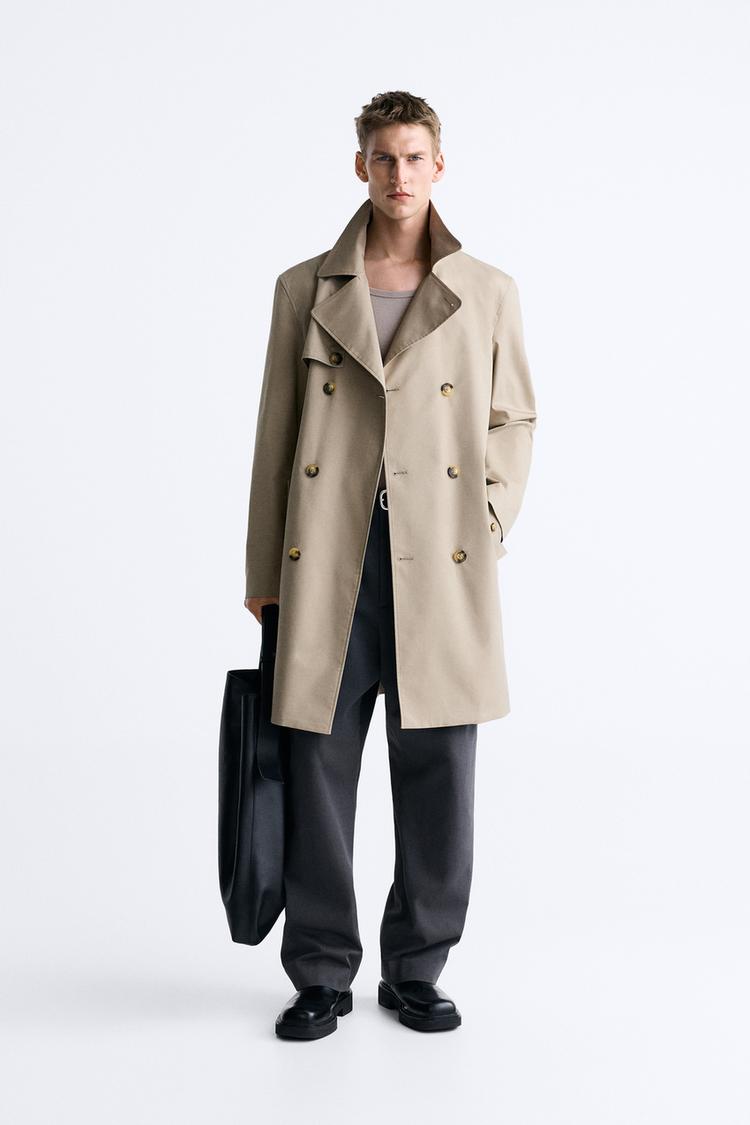 DOUBLE-BREASTED TECHNICAL TRENCH COAT