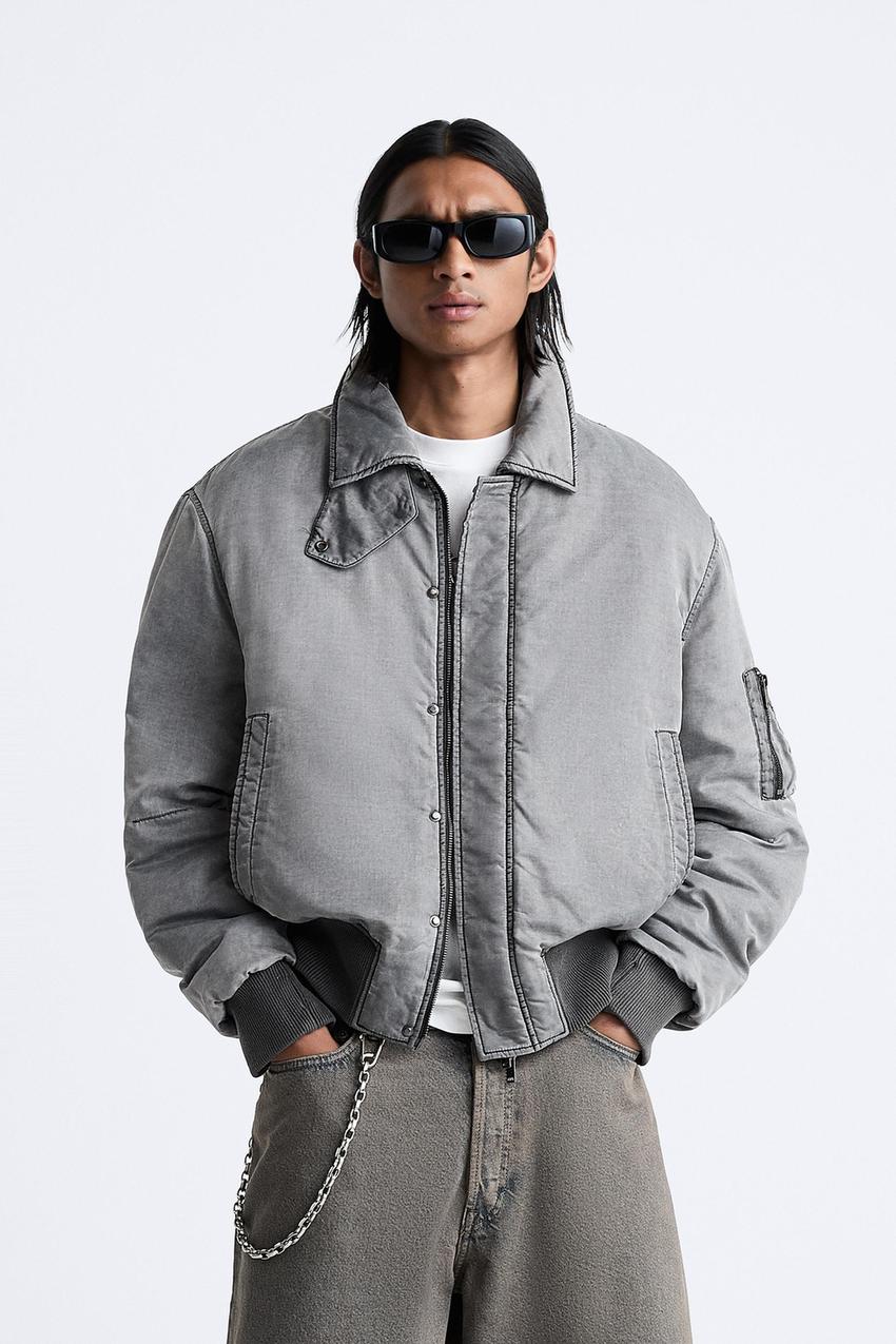 Faux Leather Bomber Jacket
