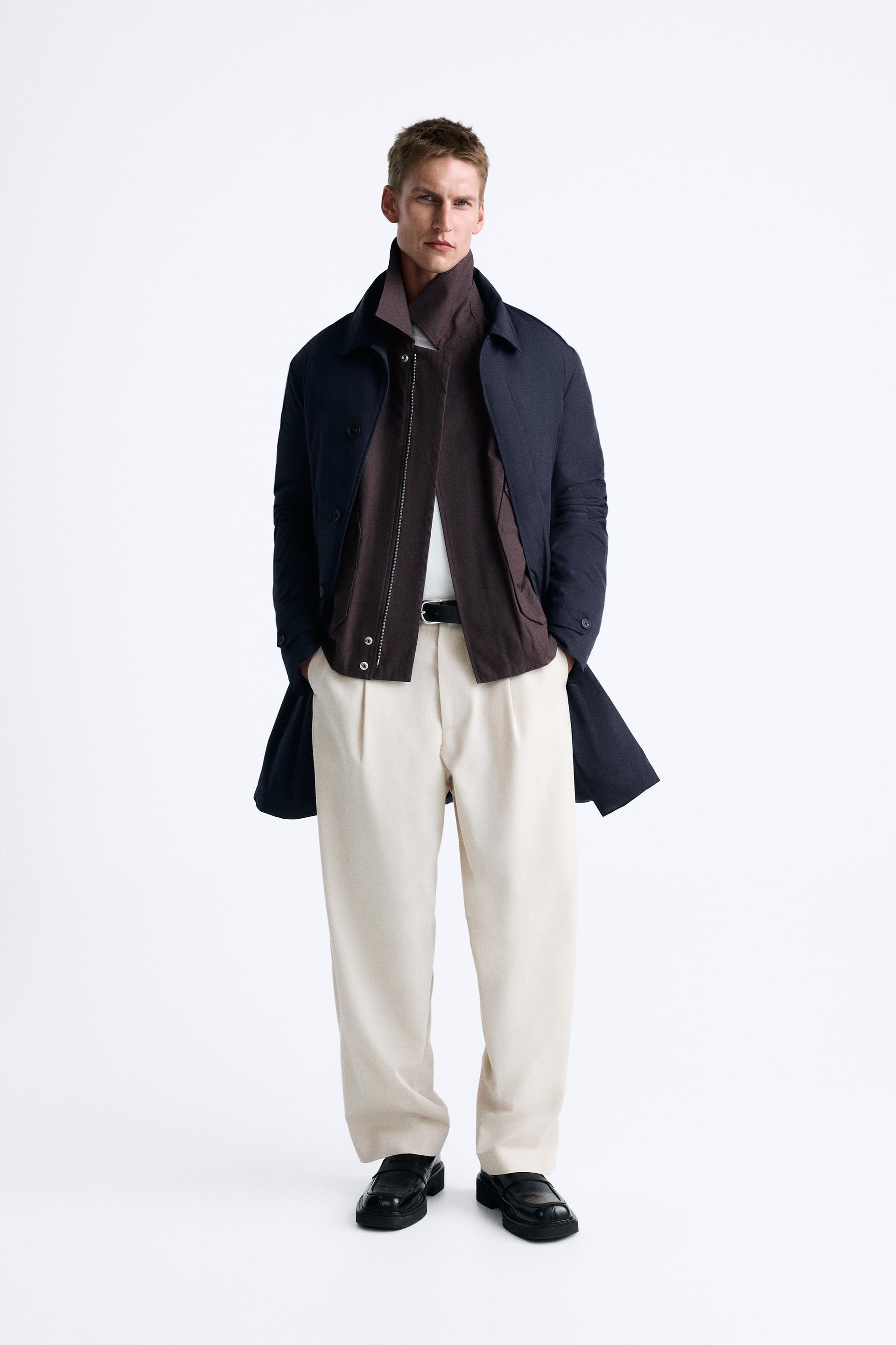 QUILTED TECHNICAL TRENCH COAT Navy blue ZARA Cambodia