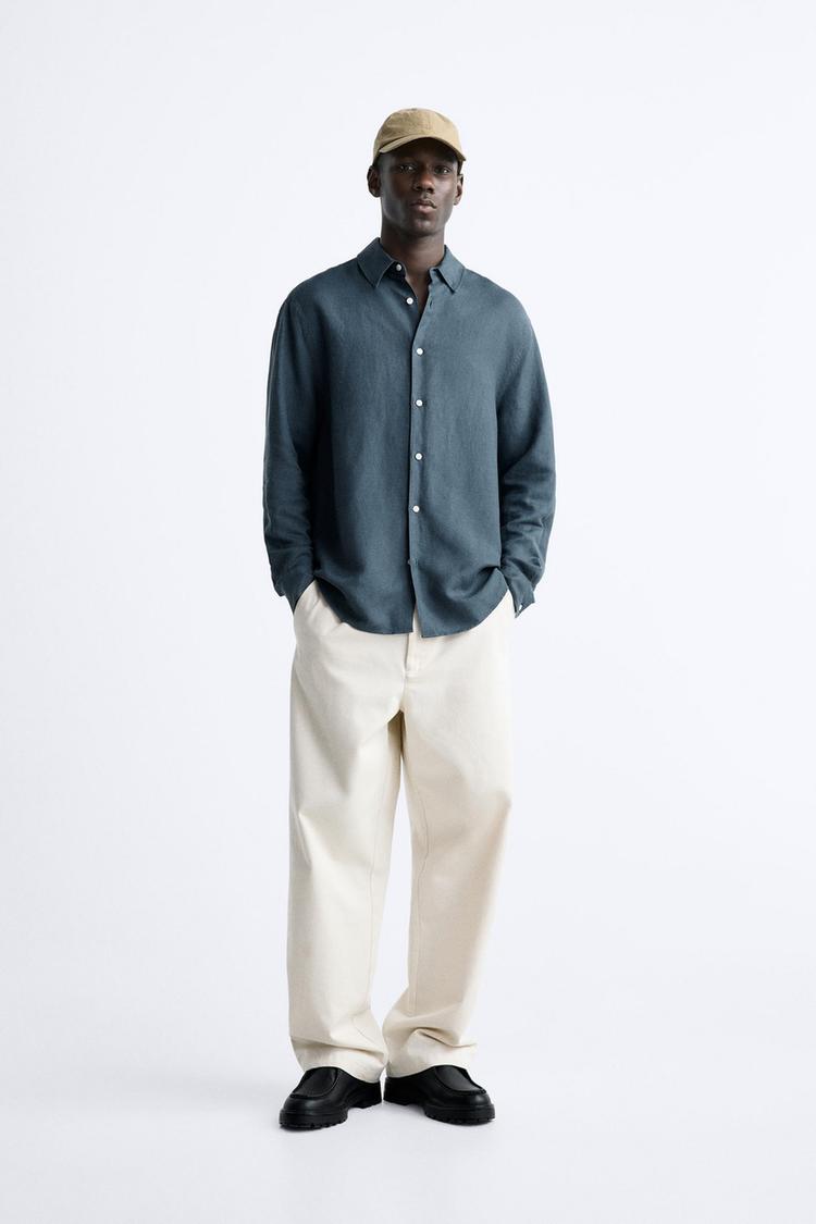 VISCOSE/LINEN BLEND SHIRT