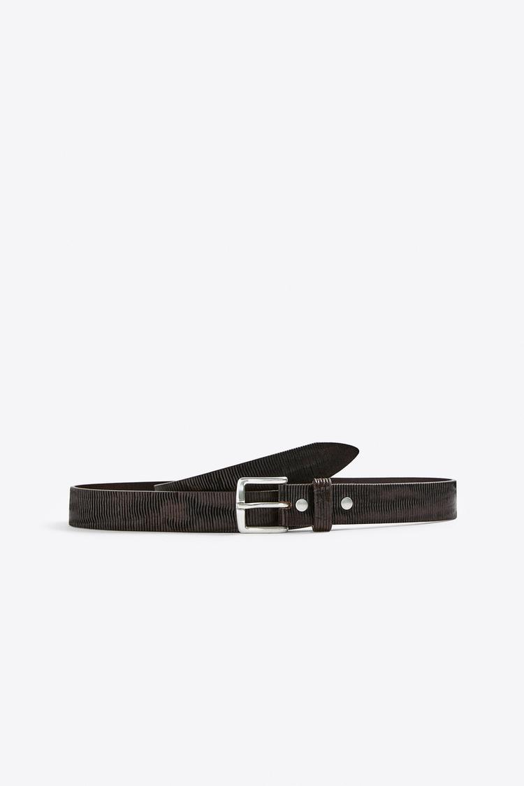 TEXTURED LEATHER BELT