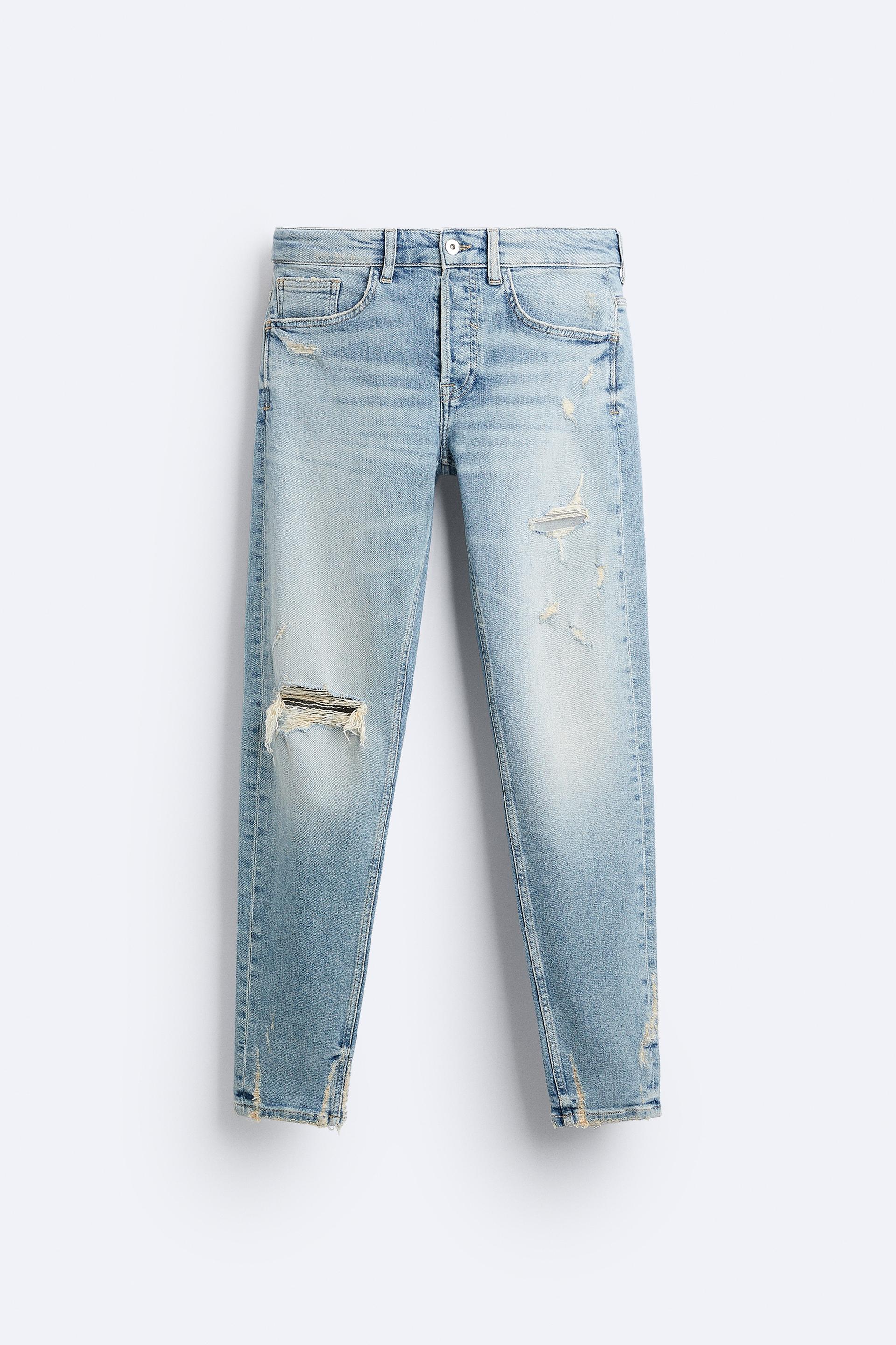 Zara Jeans Rib Zara Ripped Slim Jeans International Shipping