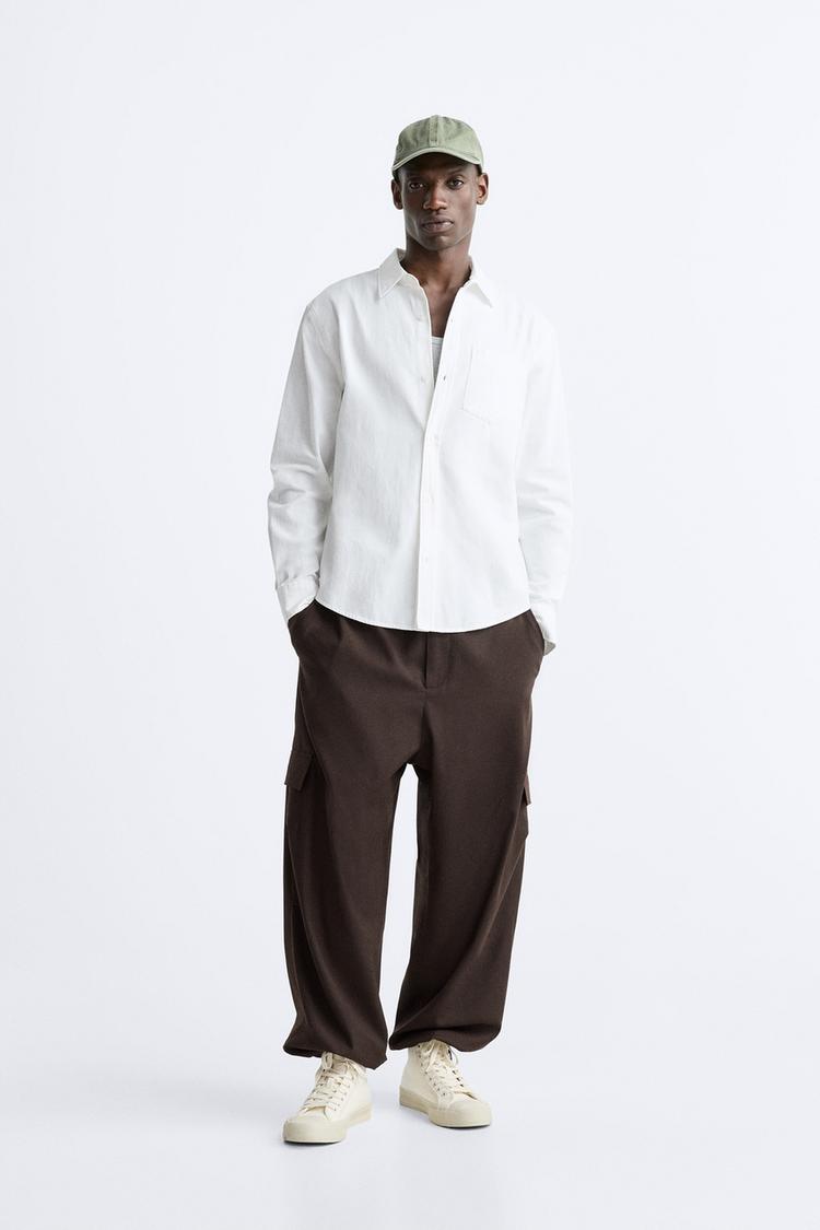 COTTON - LINEN TEXTURED SHIRT
