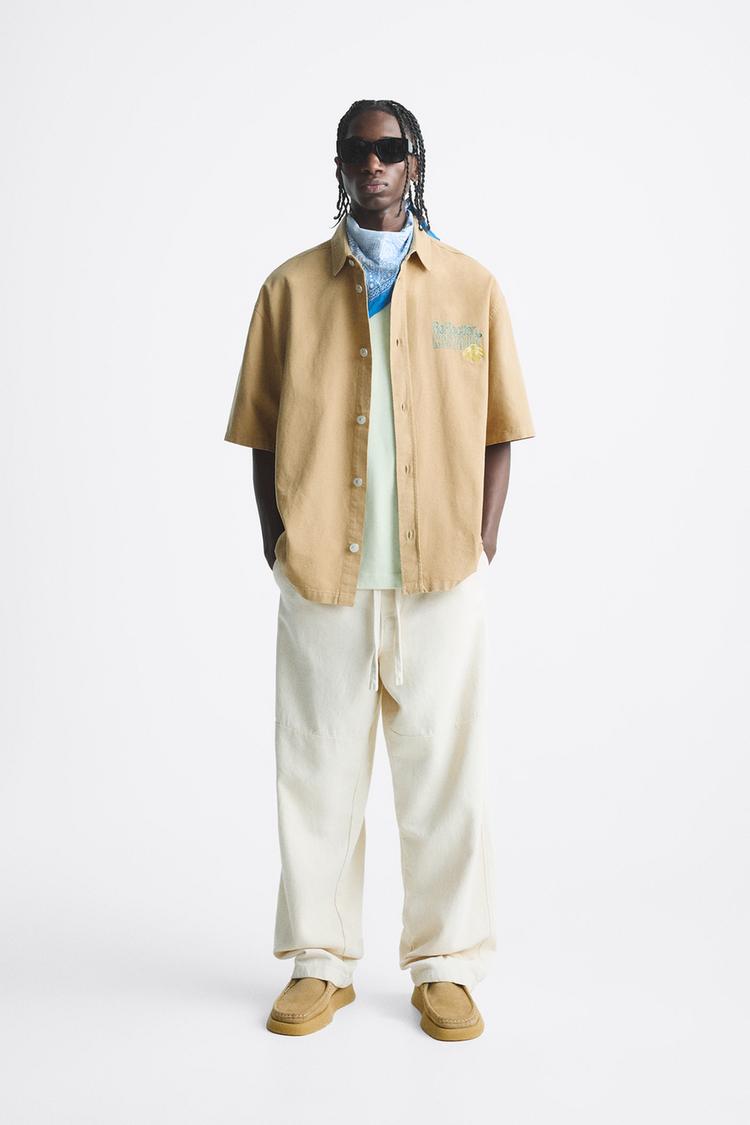 SHIRT WITH CONTRAST EMBROIDERY