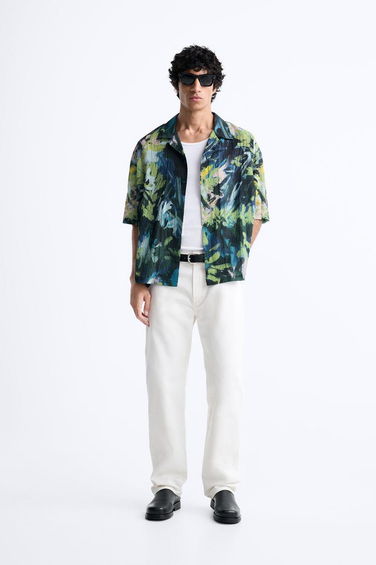 ABSTRACT PRINT TEXTURED SHIRT