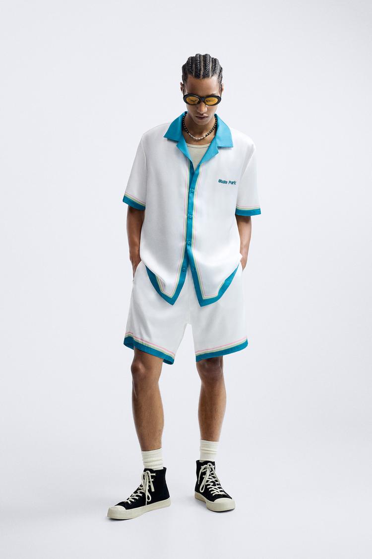 CONTRAST PRINT SHIRT