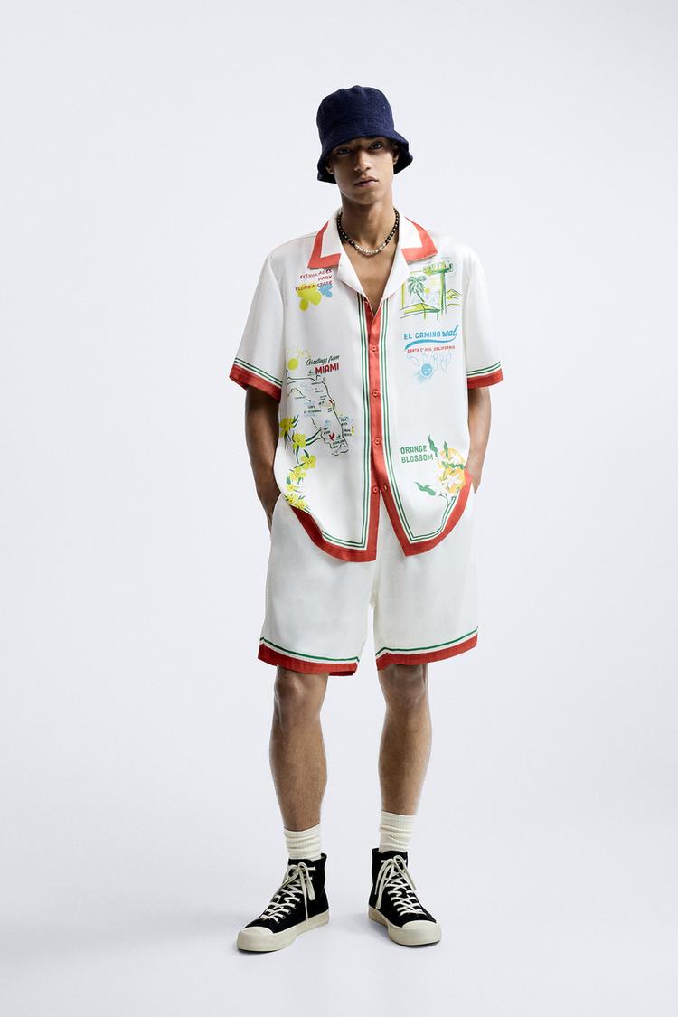 CONTRAST PRINT SHIRT