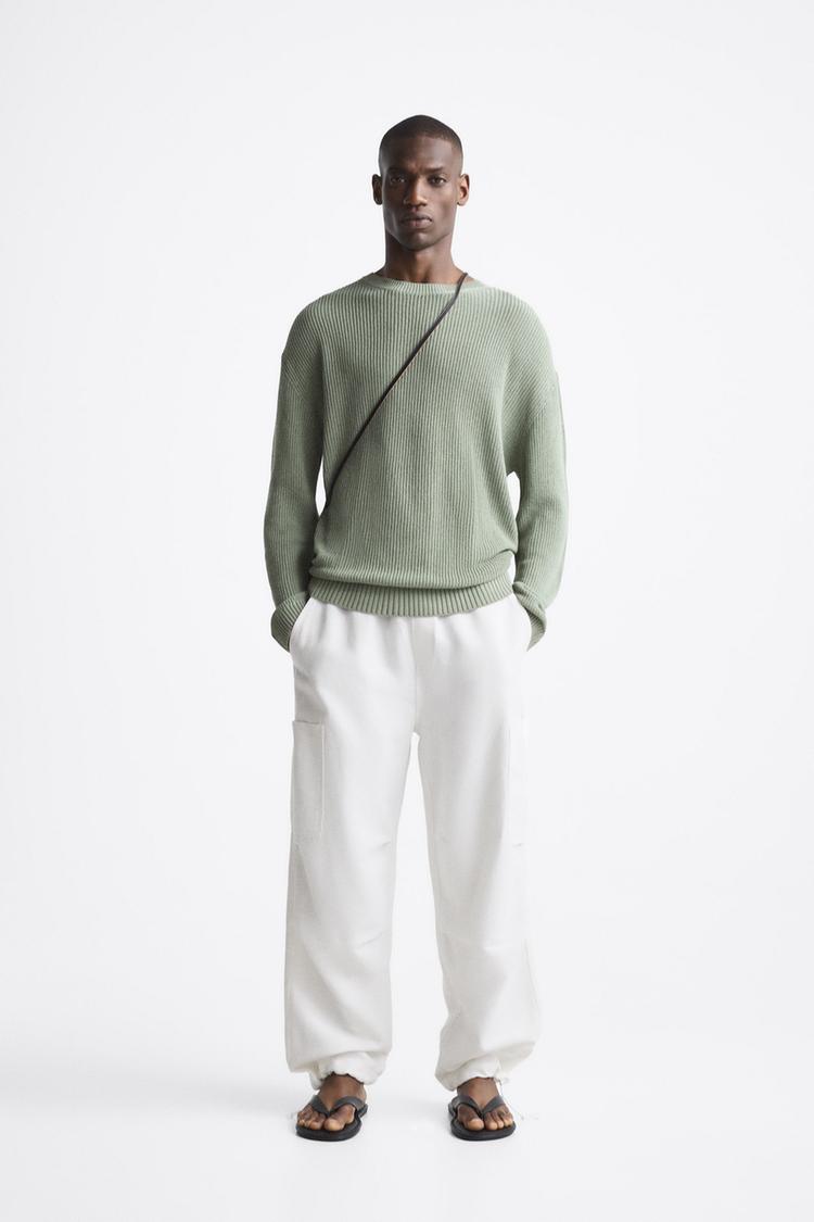 LINEN BLEND PARACHUTE TROUSERS