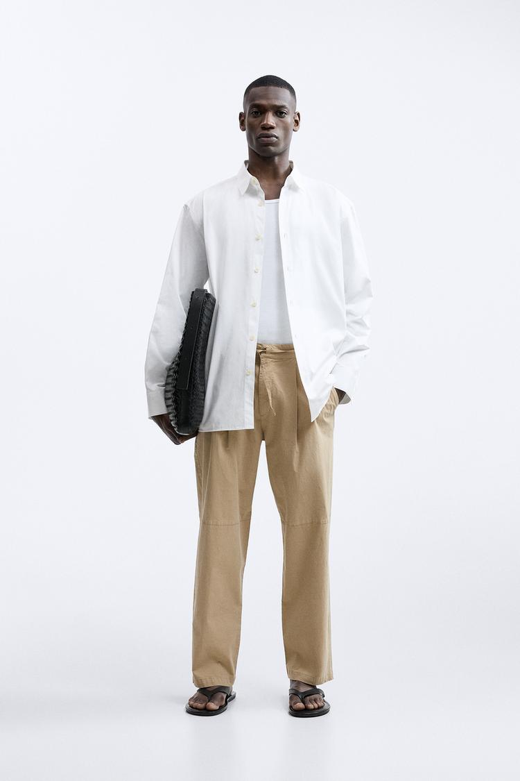 COTTON POPLIN TROUSERS