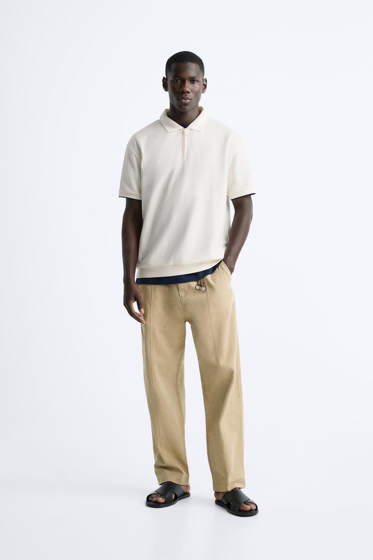 KNIT POLO SHIRT WITH ZIP