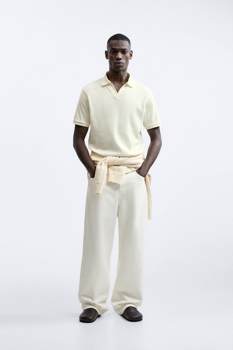 GEOMETRIC JACQUARD POLO SHIRT