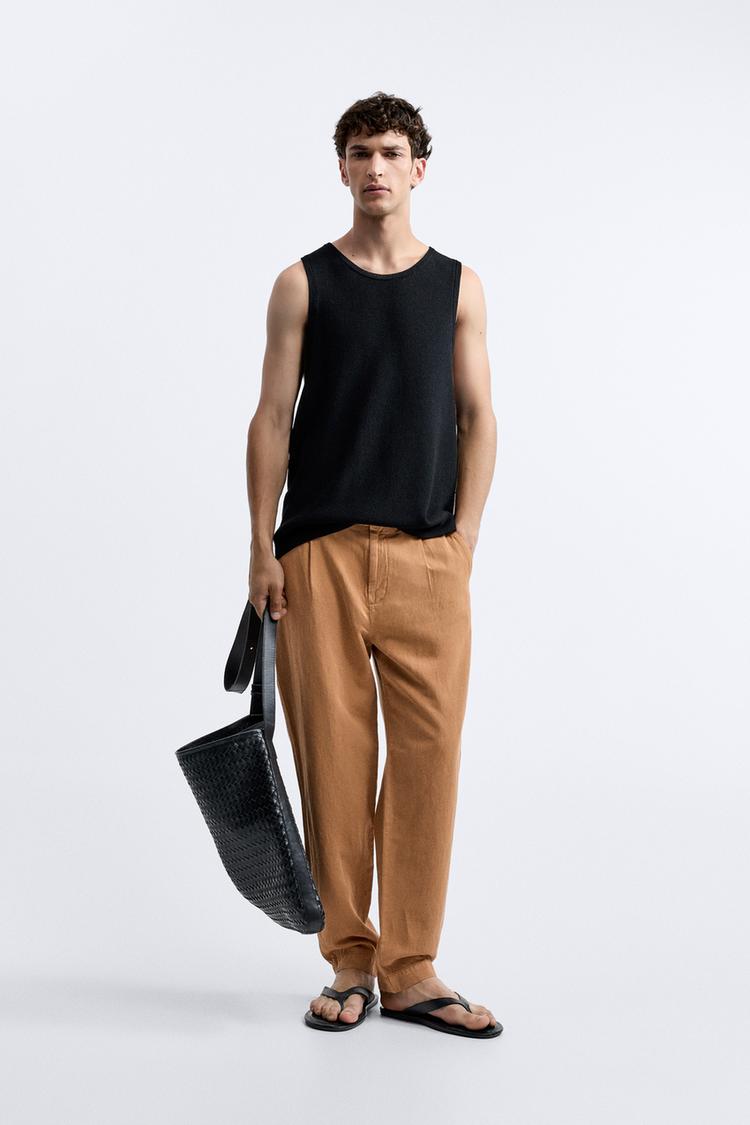 COTTON-LINEN TROUSERS