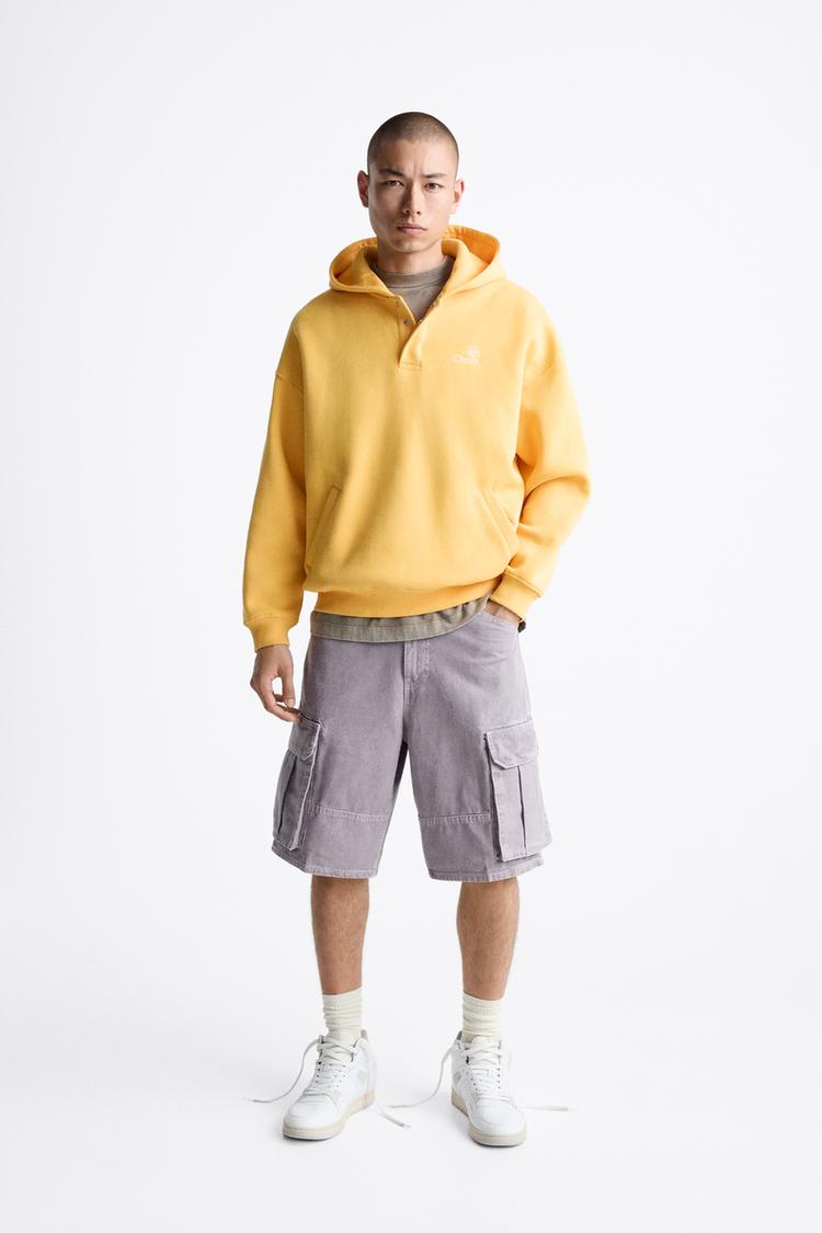 DENIM CARGO BERMUDA SHORTS