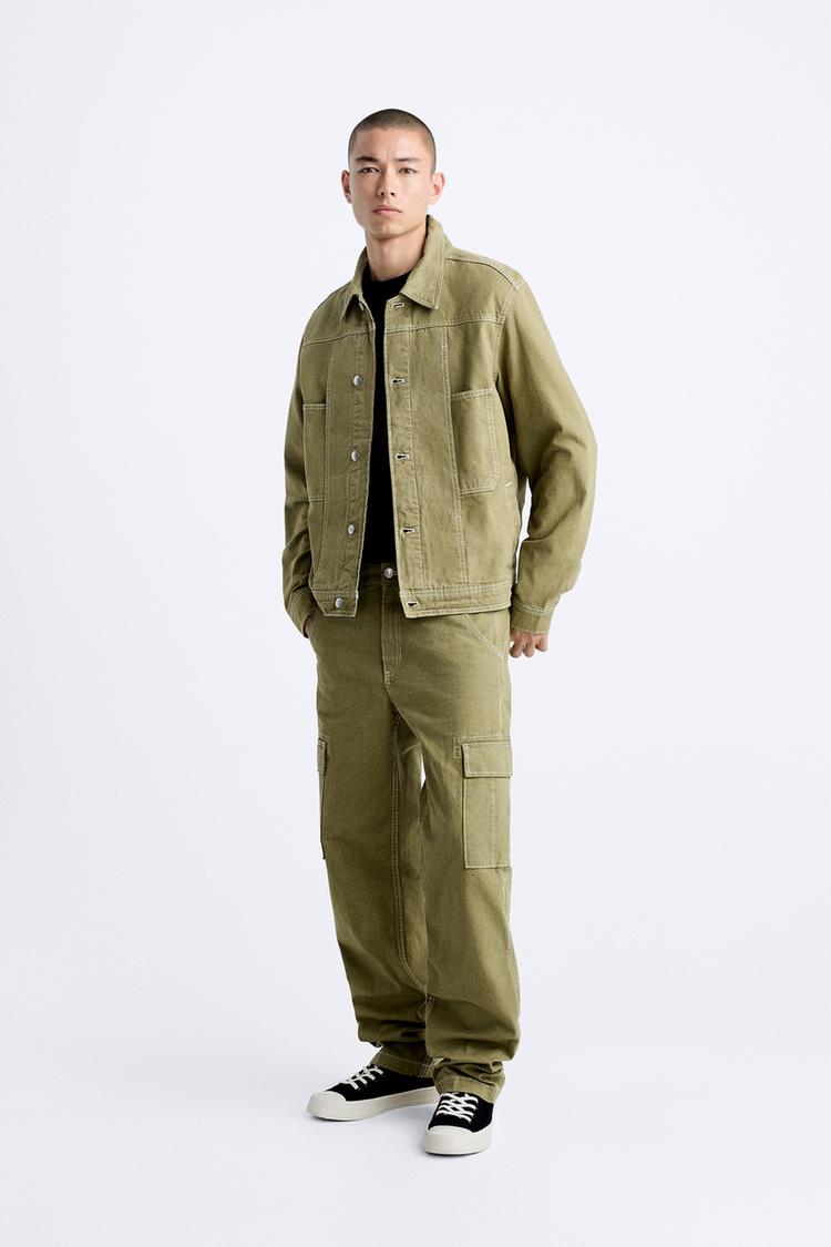 DENIM JACKET WITH CONTRAST TOPSTITCHING