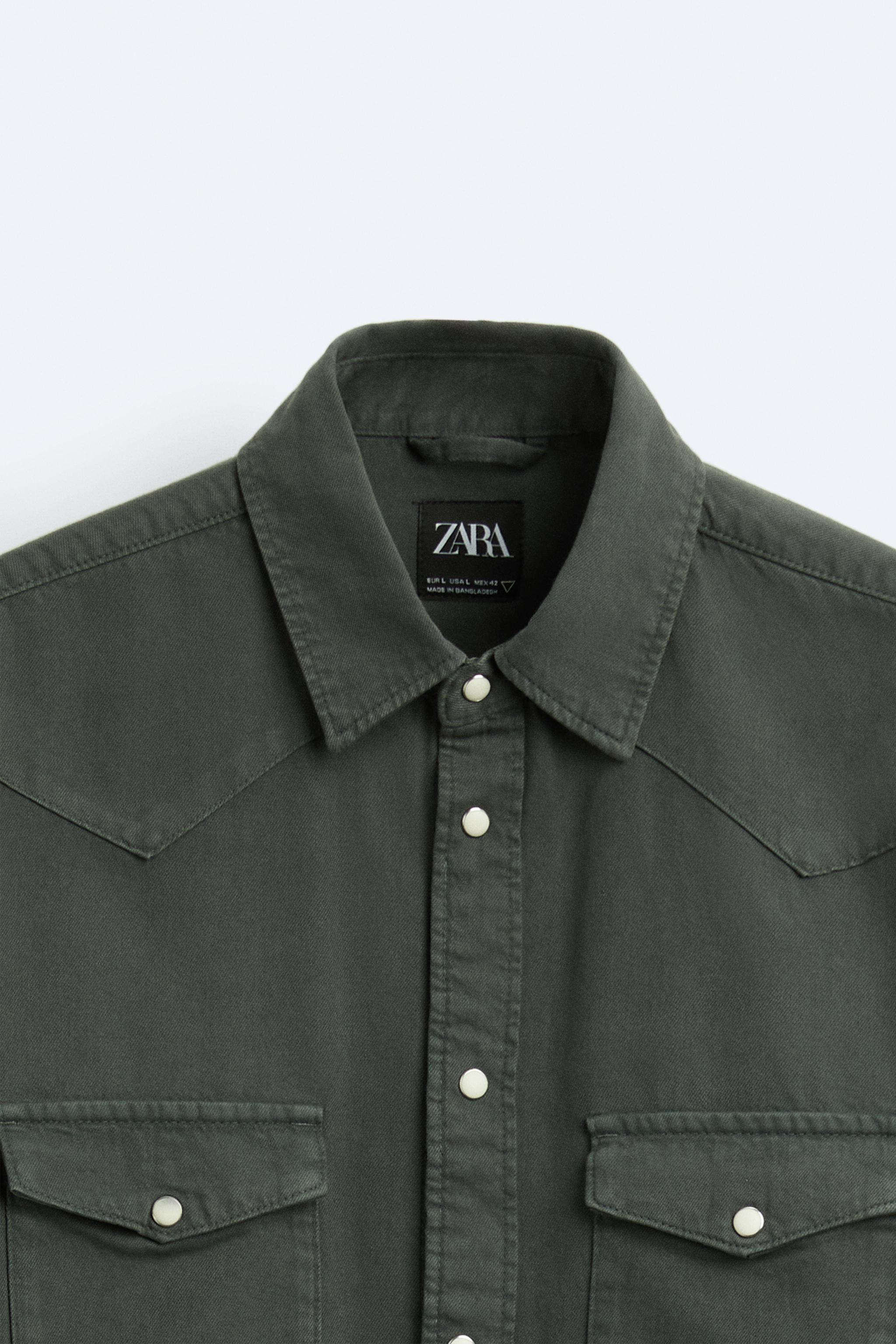 Zara black denim shirt online