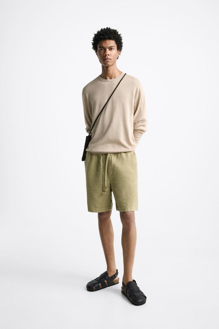 RUSTIC COTTON BERMUDA SHORTS