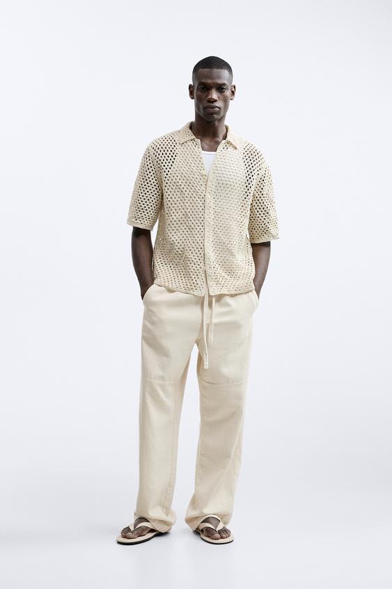 TEXTURED CROCHET SHIRT White ZARA Australia