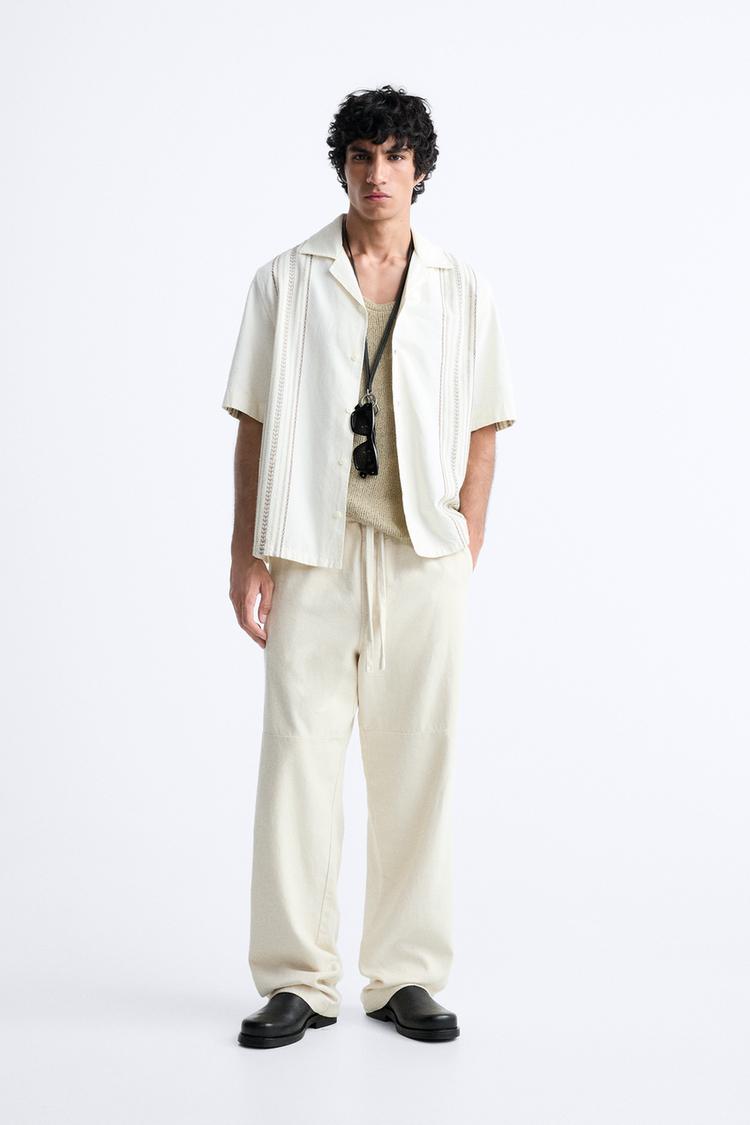 STRIPED SHIRT WITH EMBROIDERY