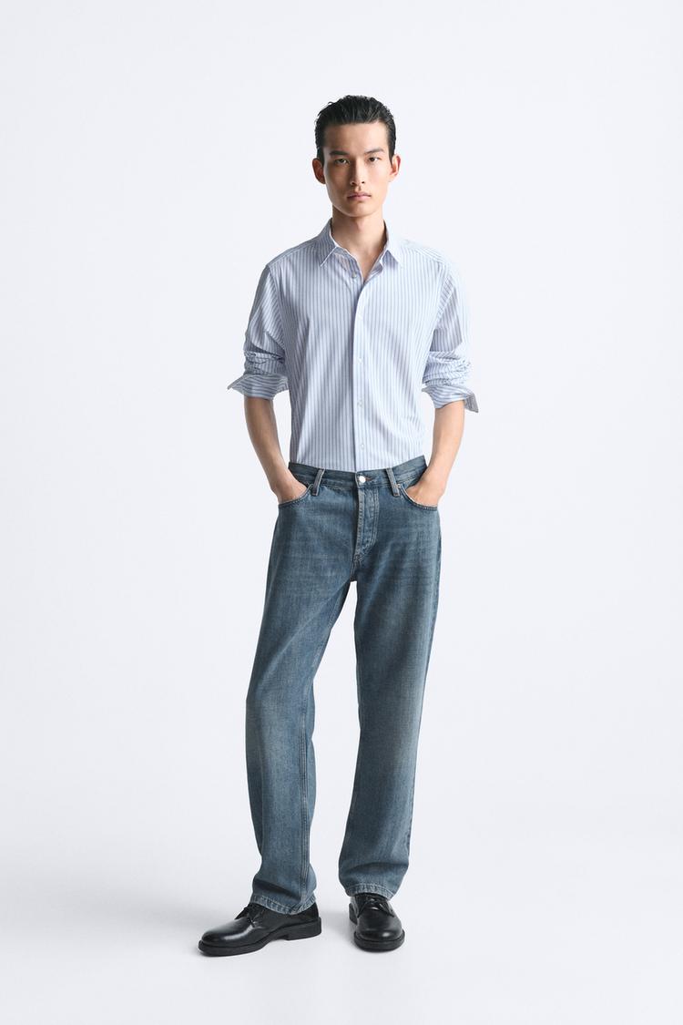 STRIPED ELASTIC SHIRT