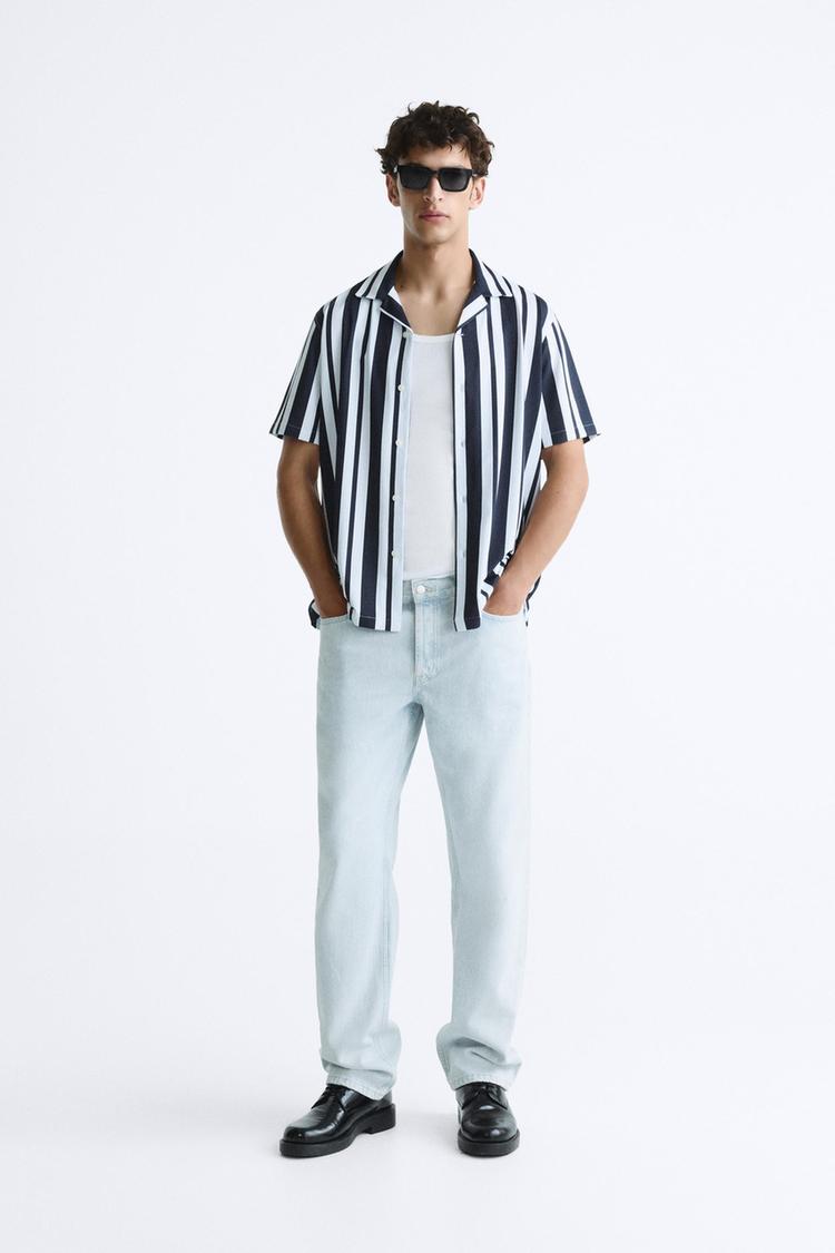 ABSTRACT PRINT STRETCH SHIRT