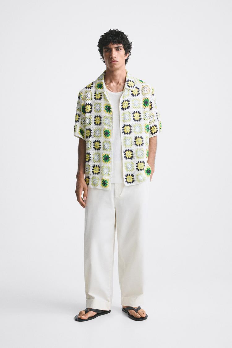 PATCHWORK CROCHET SHIRT